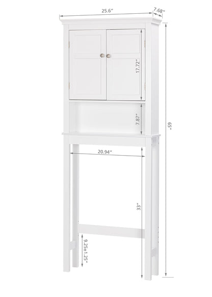 UTEX Over The Toilet Storage Cabinet, Over Toilet Bathroom Organizer with Adjustable Shelves, Above Toilet Storage Cabinet Space Saver, White