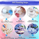 JUJUHOOD Hydrangeas Flowers Paint by Numbers Kit for Adults Beginner & Kids Ages 8-12, Purple Flower Paint by Number Without Easel, Simple Paint by Numbers for Gift Home Wall Decor (10x10Inch) JUJUHOOD