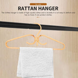 Luejnbogty 2Pcs Rattan Clothes Hanger Natural Rattan Hand-Woven 3 Hook Hanger for Home Wardrobe Clothing Store Decor 40x20cm Luejnbogty