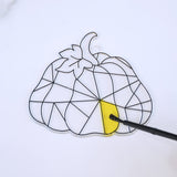 Winlyn 27 Sets Pumpkin Suncatchers DIY Window Paint Art Suncatchers Fall Pumpkin Craft Kits Autumn Pumpkin Sun Catchers for Kids Classroom Halloween Thanksgiving Art Activities Winlyn