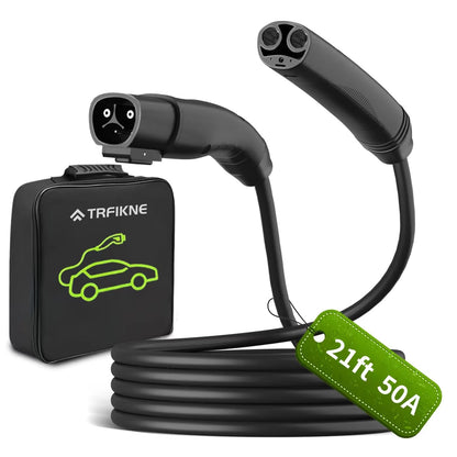 TRFIKNE 21ft/ 6M Tesla Extension Cord, Max 50A 12KW Tesla Charger Extension Cable, Tesla Charging Cable for Model Y/3/S/X, Fits All Tesla Mobile Chargers or Wall Connectors, Tesla EV Extensio - WoodArtSupply