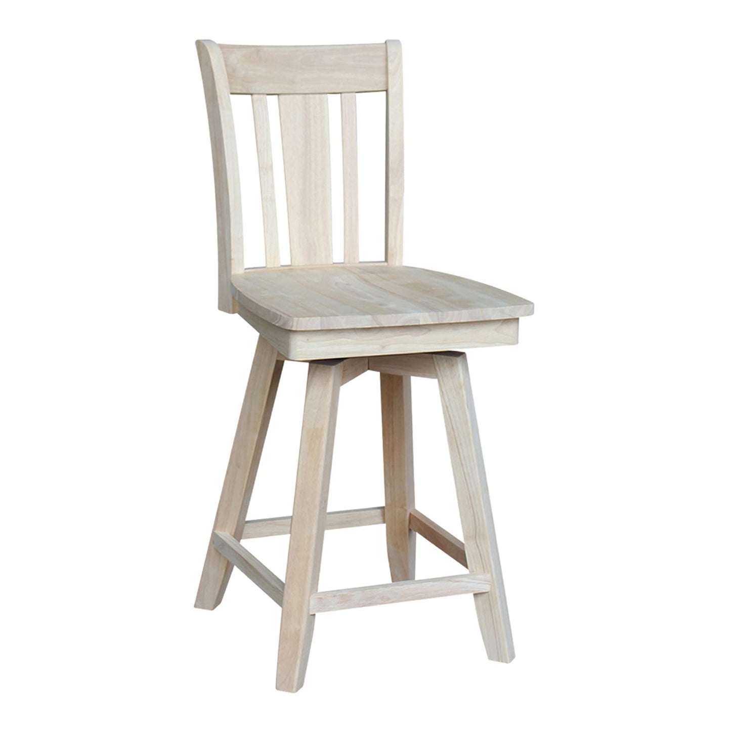 International Concepts Counter Stool, 24", Unfinished - WoodArtSupply