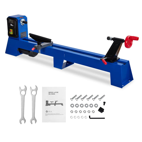 Wood Lathe, 14" x 40" Benchtop Wood Lathe Machine 0.5 HP Infinitely Variable Speed 1040-2980 RPM, Wood Turning Lathe Machine with Wrench & 2 Chisels for Woodworking, Woodturning Garvee