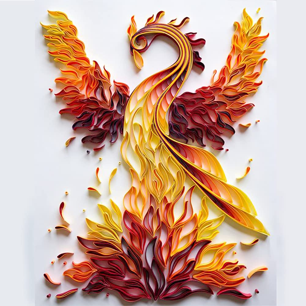 MerainMe Phoenix Paper Quilling Kit Paper Quilling Craft Great for DIY Learning Class, Home Decoration, Birthday Gift. It's Suitable for Children and Craftsmen. MerainMe