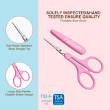 PAFASON 4" Stainless Steel Detail Craft Scissors Set with Straight Precise Tips & Safety Cap & TSA Complied Ideal for Scrapbooking, Paper Yarn Thread Fabric Cutting Sewing Quilting Embroidery Knitting Pafason