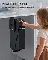 Gun Safe Biometric Pistol Safe Fingerprint Drop Down Mount Handgun Safe Under Table for Desk Bedside Nightstand HOLEWOR