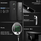 57" Rifle Gun Safe, Digital 5-6 Gun Safe for Rifles and Pistols, Shotgun Gun Safes for Home, Gun Safes for Home Rifle and Pistols with Backlit Keypad, Mute Mode, and Two Removable Shelves silkight