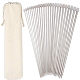 H&S Knitting Needles Set for Beginners Knitting Accessories - 11 Pairs of Stainless Steel Knitting Needles with Firm Grip Handle - Single Pointed Needle Set with Pouch for Easy Storage H&S