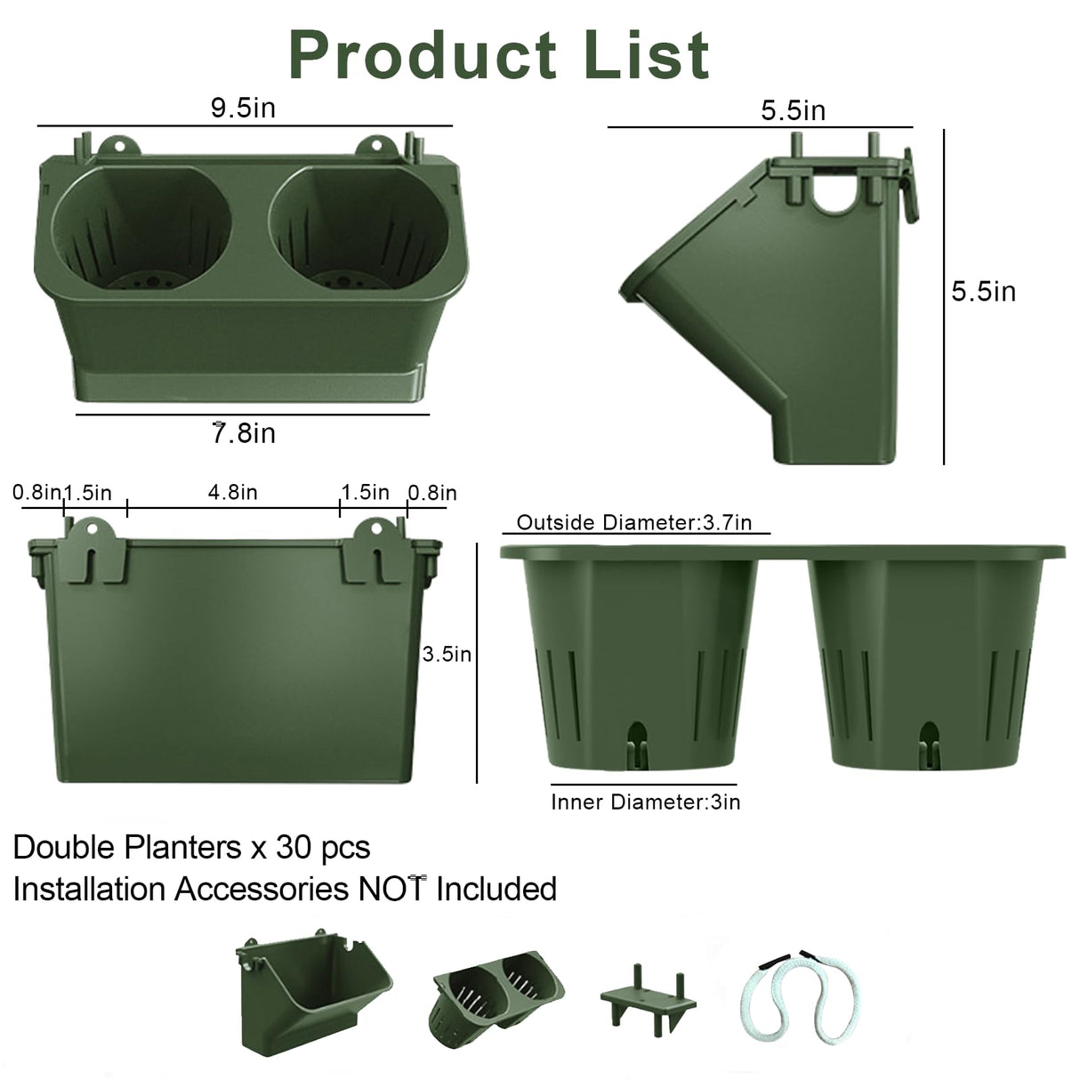 ERYRON Vertical Wall Planter Stackable Wall Planter Indoor Outdoor with 60 Pockets, Garden Self Watering Wall-Mounted Planter Plant Flower Pot Holder for Herbs Vegetables Fruits ERYRON