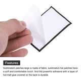 MECCANIXITY 30pcs Sublimation Patch Blank, 8x5cm/3.15x1.97 Inch Fabric Iron-on Blank Heat Transfer Repair Patch for DIY Crafts Caps Clothes, White with Black Border MECCANIXITY