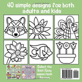 Bold And Easy Flowers & Nature Coloring Book: Simple, Cute and Relaxing Designs for both Adults and Kids: Contains Animals, Mushrooms, Landscapes and Much More (Bold and Easy by The Future Teacher) WoodArtSupply