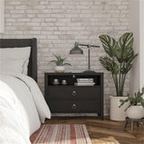 Novogratz Her Majesty 2 Drawer Nightstand, Black Novogratz