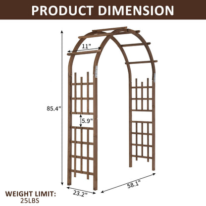 Outvita 7 Ft Fir Wood Garden Arch Arbour Arbor, Backyard Trellis, Outdoor Structure for Climbing Plants, Lawn Patio Decoration, Wedding Ceremony, Festival Decor - WoodArtSupply