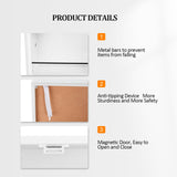 VINGLI Pantry Cabinet,59" Tall White Kitchen Storage Cabinet with 2 Doors and Adjustable Shelves, Food Storage Freestanding Cupboard for Small Space in Dining Room, Living Room VINGLI