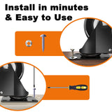 2 Inch Caster Wheels, Casters Set of 4 Heavy Duty Casters with Brake, Locking Casters with Polyurethane (PU) Wheels, Swivel Plate Castor Wheels for Cart Furniture and Workbench MSH&HCE