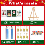 4 Pack Paint by Number for Adults, Christmas Paint by Numbers Kit for Adults Beginners, Easy DIY Acrylic Painting by Number Kits for Gifts Home Decor 8x12 Inch hkejoi