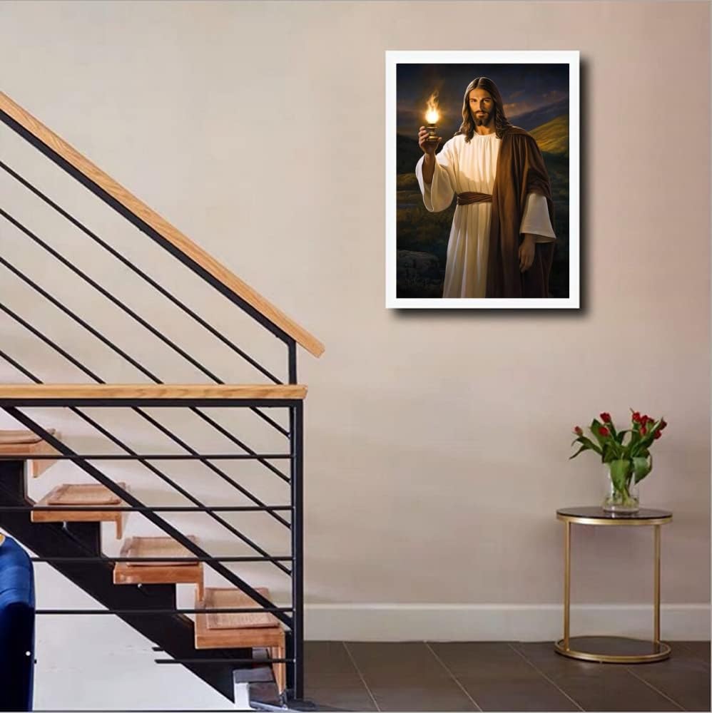 MaiYiYi Jesus Diamond Painting by Numbers, 5D Full Round Drill Religion Diamond Art Kits, God Light of Hope Diamond Painting Set for Adult Beginner Home Wall Art Decor (30X40 CM) MaiYiYi