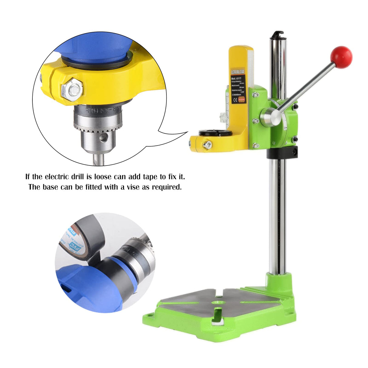 POWLAB Floor Drill Press stand Drill Press Work Station Stand Table Top Drill Press 90° Rotating Fixed Frame for Drill Workbench Repair Drill Press Table Only for Clamping Range 38mm-42mm POWLAB