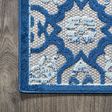 JONATHAN Y Tile Trellis Indoor Outdoor Area Rug 3X5 Light Gray/Blue, Gallia High-Low for Backyard, Patio, Porch, Easy-Cleaning, High Traffic, Pet-Friendly, Non-Shedding (AMC107B-3) JONATHAN Y