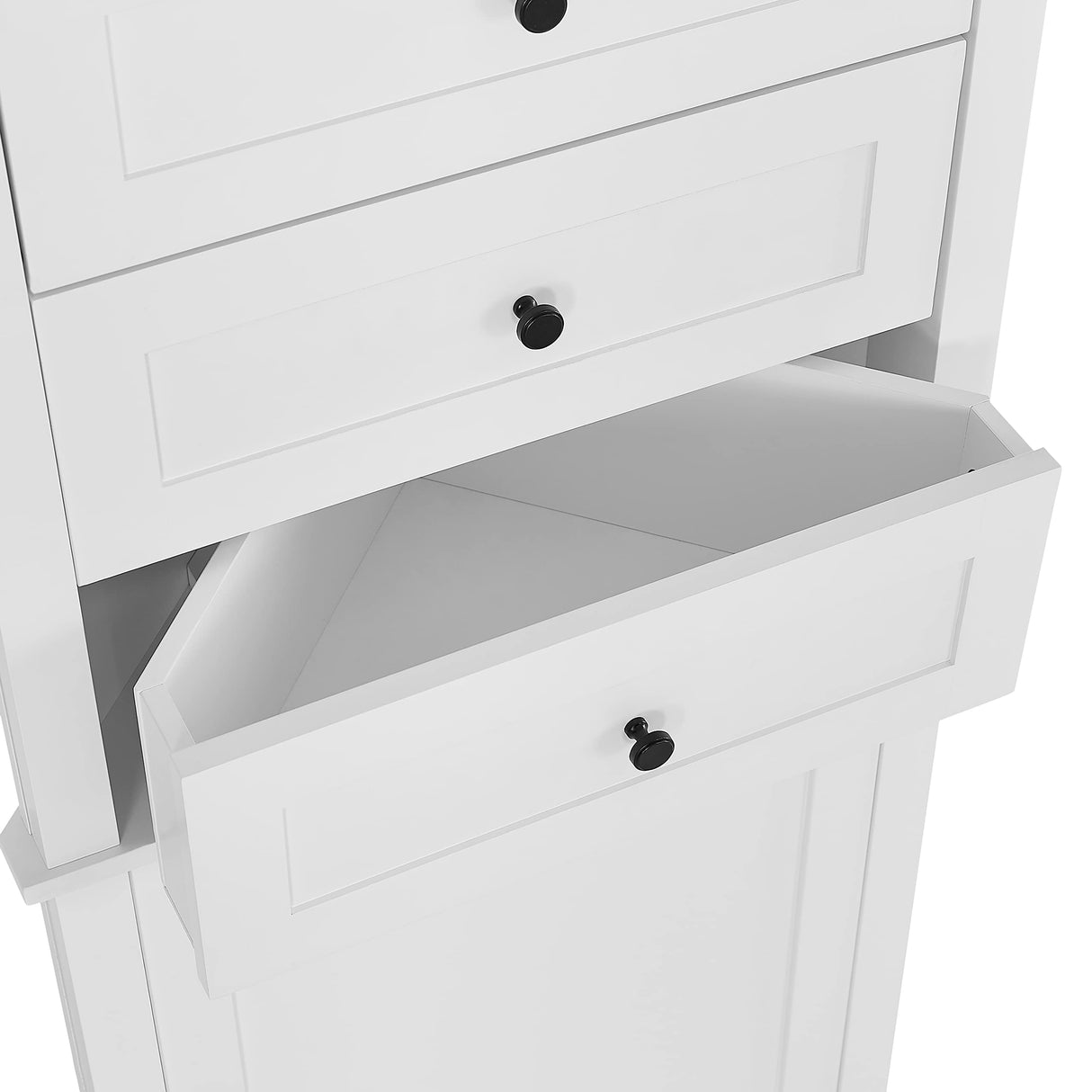 Merax 69" H Tall Corner Cabinet with Adjustable Shelves and Drawers, Storage Bookshelf Space Saver for Bathroom or Kitchen, White Merax
