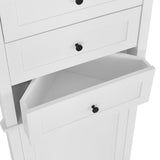 Merax 69" H Tall Corner Cabinet with Adjustable Shelves and Drawers, Storage Bookshelf Space Saver for Bathroom or Kitchen, White Merax
