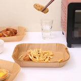 Air Fryer Disposable Paper Liner, Rectangular for Ninja 2-Basket Air Fryer, Natural Non-stick Parchment Paper Liner, 8.6x5.5 inch 100Pcs Rectangle Parchment Paper liners for DZ201, DZ401, FG551 GOFFUGT