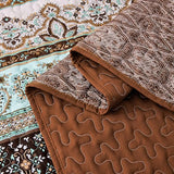 WONGS BEDDING Boho Fall Quilt Set Twin, Brown Bohemian Quilt Bedding Set, Ultra Soft Lightweight Bedspread for All Season Reversible Microfiber Coverlet Bedding Set 68"x86"(3 Pieces) WONGS BEDDING