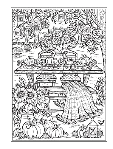 Creative Haven Autumn Harvest Coloring Book (Adult Coloring Books: Seasons) WoodArtSupply