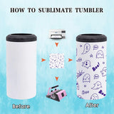 ZREGGUR 16 oz 12pack 4-in-1 Can Cooler Slim Sublimation Tumbler blank, Double Stainless Steel Vacuum Insulated for Hot and Cold Beverages, Standard Can, Beer Bottle and Insulated Mugs ZREGGUR