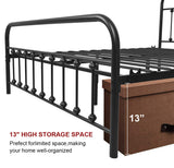 NEEBIRGELIA Black Metal Bed Frame Queen Size with Headboard and Footboard Single Platform Mattress Base,Metal Tube and Iron-Art Bed（Queen,Black） NEEBIRGELIA