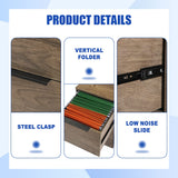 LUCYPAL 2 Drawer Wood File Cabinet,Wooden Storage Filing Cabinet with Hanging Bars for Letter Size and Home Office,Under Desk File Cabinet Assembly Required (Grey) LUCYPAL