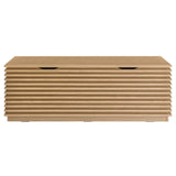 Modway Render 47" Wood Grain Storage Bench in Oak Modway
