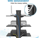 PERLESMITH Floating Wall Mounted Shelf AV Mount Shelf - Holds up to 16.5lbs - DVD DVR Component Shelf with Strengthened Tempered Glass - Perfect for DVD Players, TV Box and Cable Box, PSDSK3 PERLESMITH