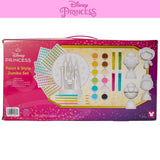 Disney Princess DIY Paint Your Own Figurines Arts and Crafts Set for Girls, Jumbo Figurines, Paint, Paint Brush, Glitter, and Gem Adhesives, Cinderella, Belle, Tiana, Jasmine, and Princess Castle Innovative Designs