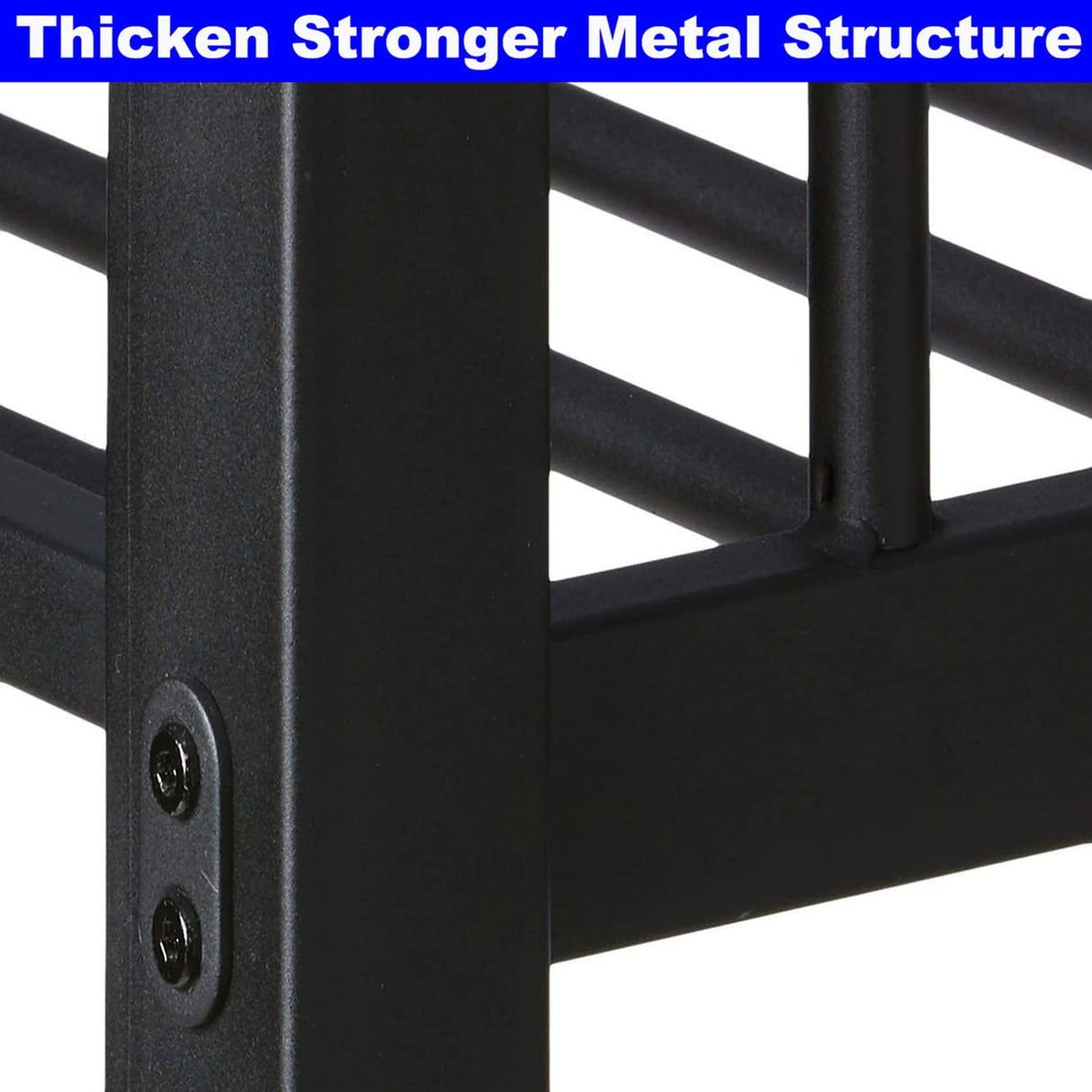 DOONREXS Upgraded Version Thicken Metal Full XL Over Queen Bunk Bed, Heavy Duty Stronger Steel Bunk Beds Full XL Over Queen Size with Ladders and Safety Guard Rail, Easy Assembly (Full XL Over Queen) WoodArtSupply