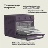 bella Air Fry Toaster Oven, 7 Preset Cooking Options, Dishwasher-Safe EverGood Coated Trays Included, 60-Minute Auto Shutoff w Audible Timer, Power Indicator Light, 1700 Watt, Plum BELLA