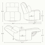 Watson & Whitely Oversized Power Recliner Chair for Adults, Swivel Rocker Recliner Chair with Lumbar Support, Ultra-Comfy Glider Recliner for Living Room Theater Seating Single Sofa, Grey Watson & Whitely