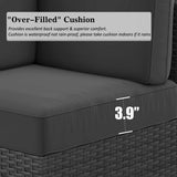 LayinSun 15 Piece Patio Furniture Set with Fire Pit Table, Outdoor Conversation Sets Wicker Rattan Sectional Sofa with Coffee Table LayinSun