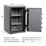 ISLANDSAFE 1200°F 40 Minutes Fireproof and Waterproof Safe Box, Digital Fire Proof Safe with 3 Spoke Detachable Handle, Personal safe for Home Office Money Gun (3.5 Cubic Feet Grey) ISLANDSAFE