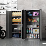 Majnesvon Metal Storage Cabinet, 72" Locking Metal Storage Cabinet, with 2 Doors and 4 Adjustable Shelves, for Storage Office, Garage, Home, Majnesvon