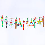 Winlyn 24 Sets Christmas Craft Kits Popsicle Stick Christmas Ornaments Winter Crafts DIY Craft Stick Santa Snowman Elf Reindeer Ornaments Art Sets for Kids Holiday Classroom Activities Party Favors Winlyn
