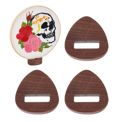 OLYCRAFT 4Pcs Wooden Embroidery Hoop Display Stand 1.9cm Thick Embroidery Hoop Wooden Base Triangle Wood Embroidery Hoop Easels Embroidery Cross Stitch Stand Decor for DIY Craft Projects Display