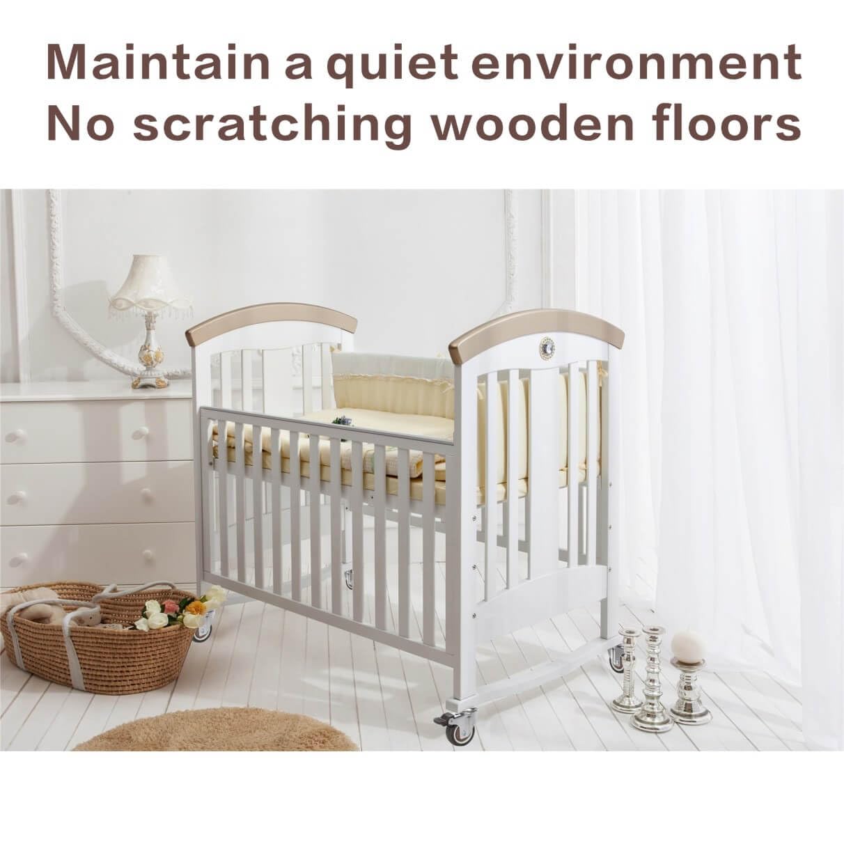 JGJC 2 inch Stem Rubber Caster Wheels, Swivel Casters Set of 4 with Brake, Ball Bearings Castor Wheels for Furniture with Sockets, 5/16" x 1-1/2" Grip Neck Stem Locking Casters for Furniture Legs JGJC