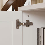 MOUMON Large Entertainment Center with Bookshelf, Wall Units with Doors and Drawer, TV Stand Media Console with Open Shelves for Living Room, White, 15.1”D x 70.9”W x 75.7”H MOUMON