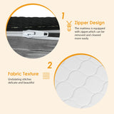 PayLessHere 10 Inch Innerspring Full Mattress Medium Firm Hybrid Mattress with Removable Cover CertiPUR-US Certified Bed-in-a-Box Pressure Relief Foam Mattress,White PayLessHere