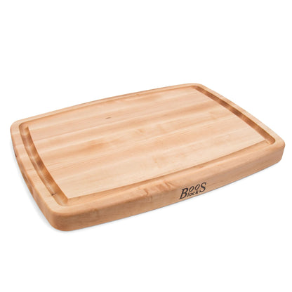 John Boos Boos Block CB Series Large Reversible Wood Cutting Board with Juice Groove, 1.5-Inch Thickness, 20" x 14" x 1 1/2", Maple