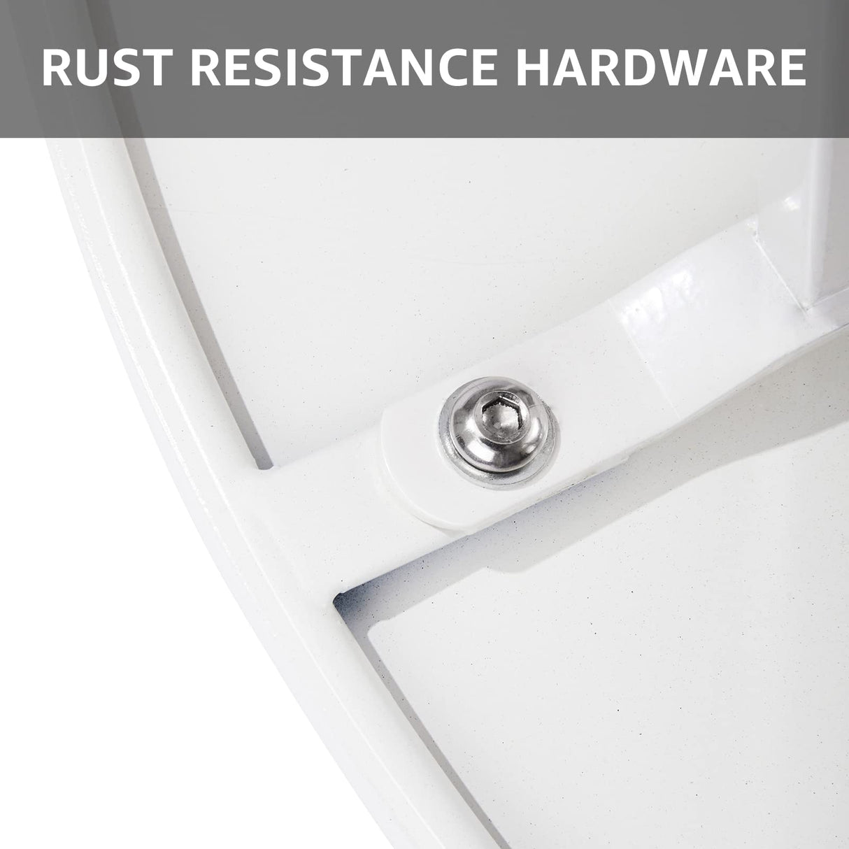 Meluvici Patio Coffee Table, Metal Steel Outdoor Round Table Weather Resistant Anti-Rust Outdoor Table, White Meluvici