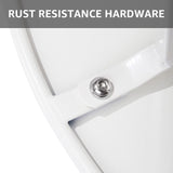 Meluvici Patio Coffee Table, Metal Steel Outdoor Round Table Weather Resistant Anti-Rust Outdoor Table, White Meluvici