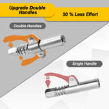 COMVIEE Grease Gun Coupler, Double Handle Quick Lock Release Grease Tips Ends Couplers, Rated 10,000 PSI, Compatible with All Grease Guns 1/8" NPT Fittings, 1-PC COMVIEE