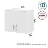 Bush Business Furniture Universal Wall Cabinet with Doors and Shelves in White, Versatile Home Organizer, Office Storage Unit and Adjustable Shelving Bush Furniture